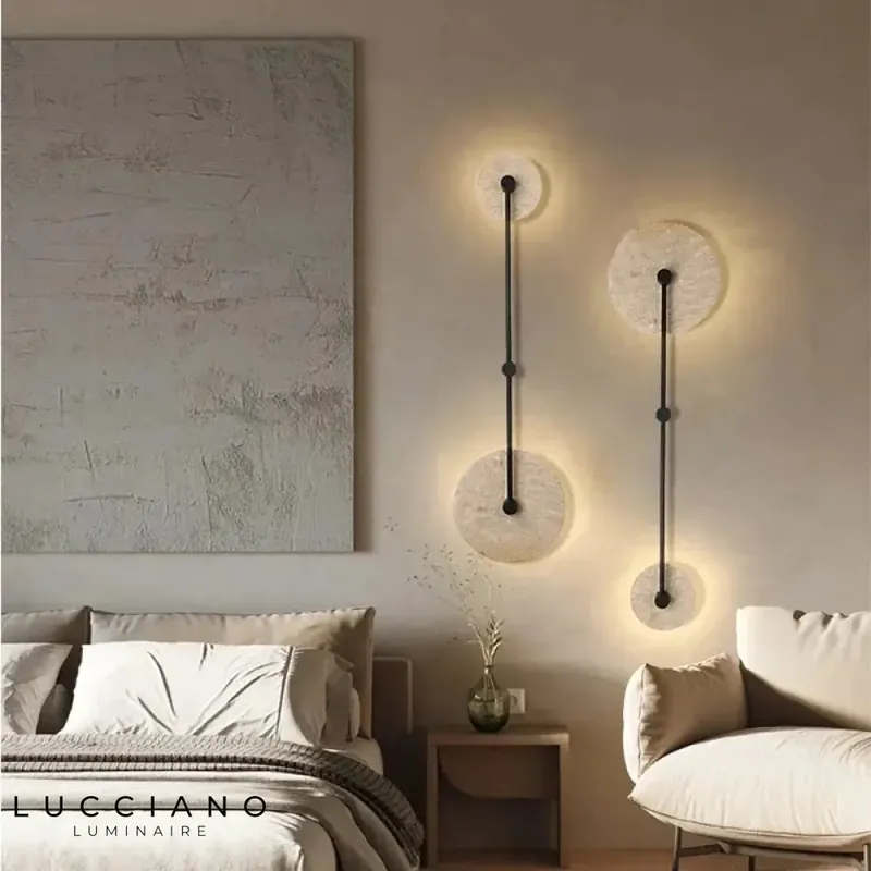 Applique murale ronde design zen lumineux.
