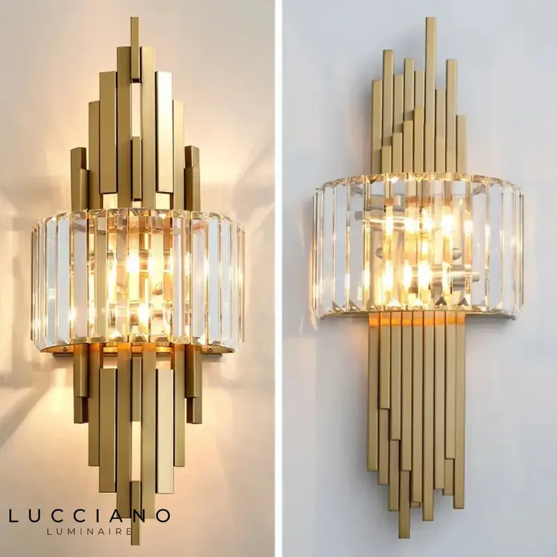Applique murale LED élégante luxueuse cristalline