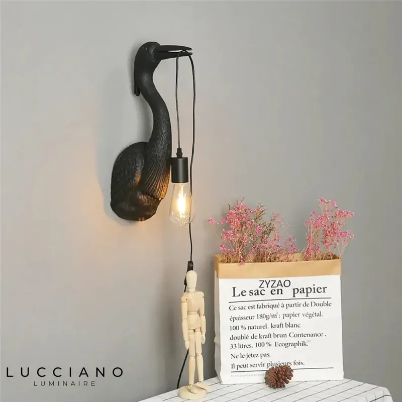 Applique murale grue scandinave élégante luminaire.