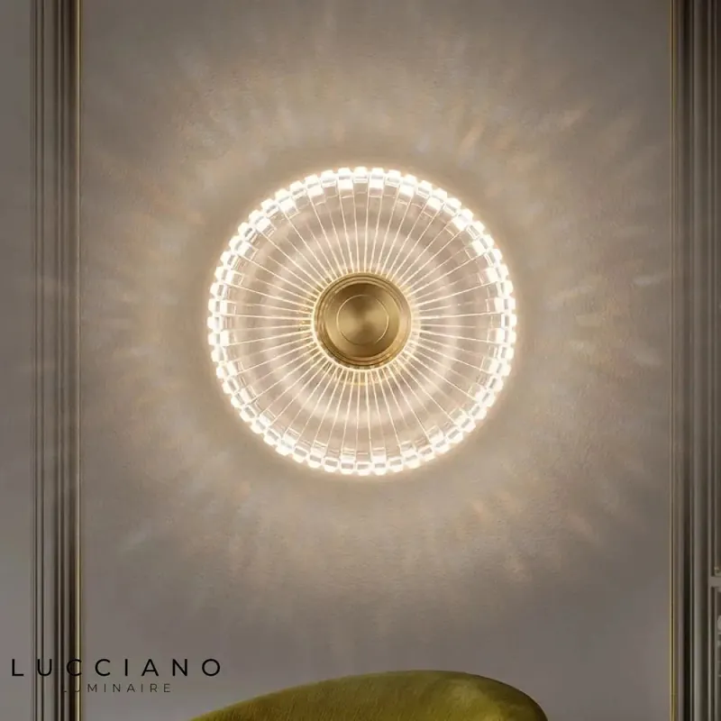 Applique murale led cuivre acrylique scandinave chic