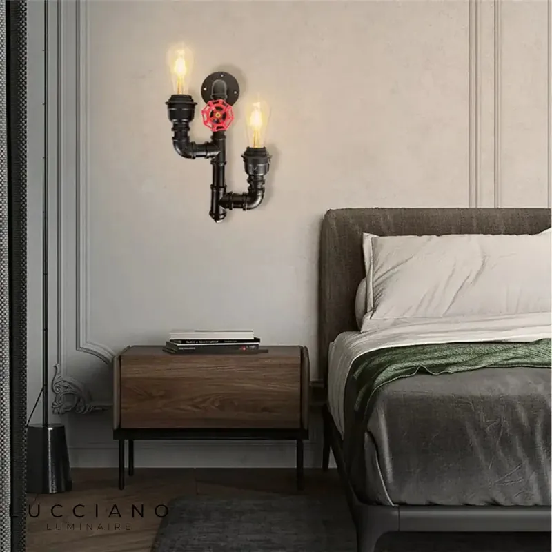 Applique murale double tête vintage bronze élégante