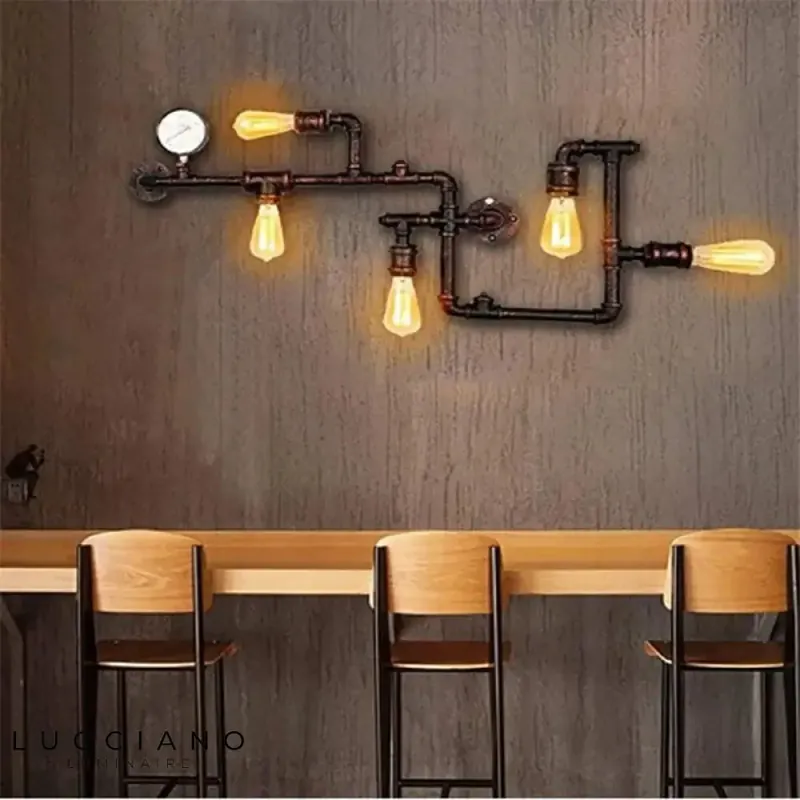 Voici le titre transformé :
Applique murale industrielle style atelier métallique rétro