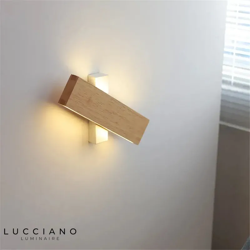 applique murale LED bois chic salon