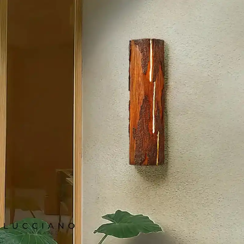 Applique murale LED design bois naturel élégant