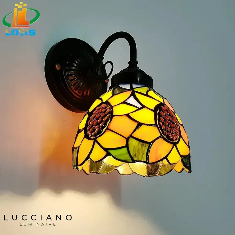 Applique murale Tiffany vitrail solaire lumineux