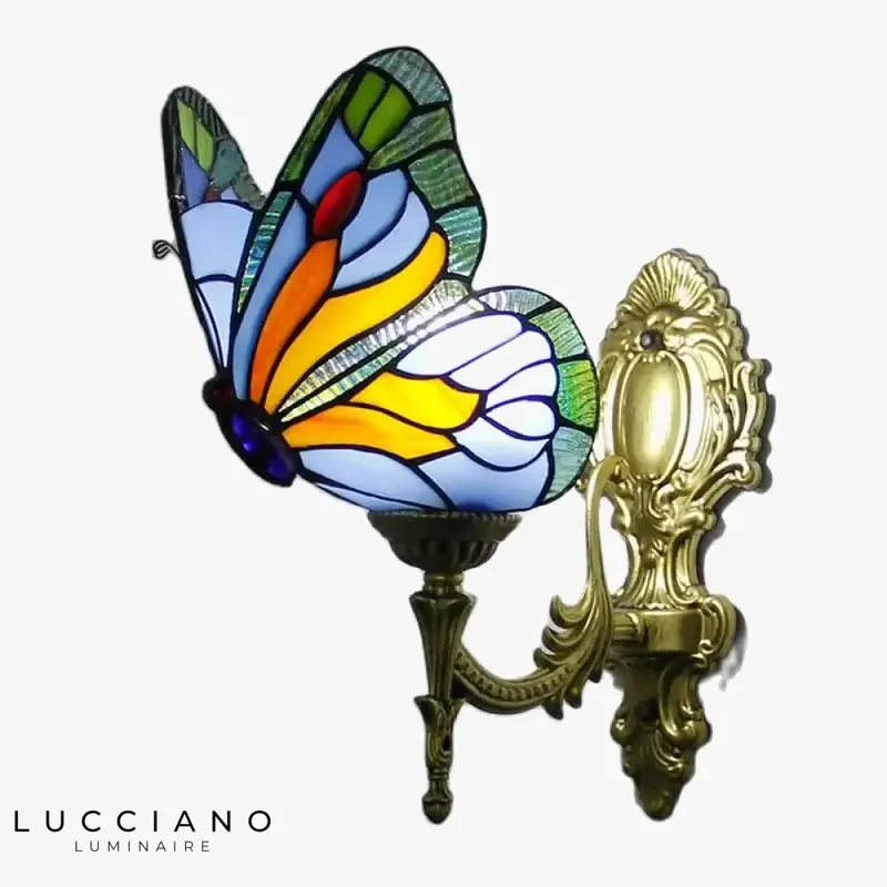 Voici le nouveau titre :
Applique murale tiffany papillon lumière authentique