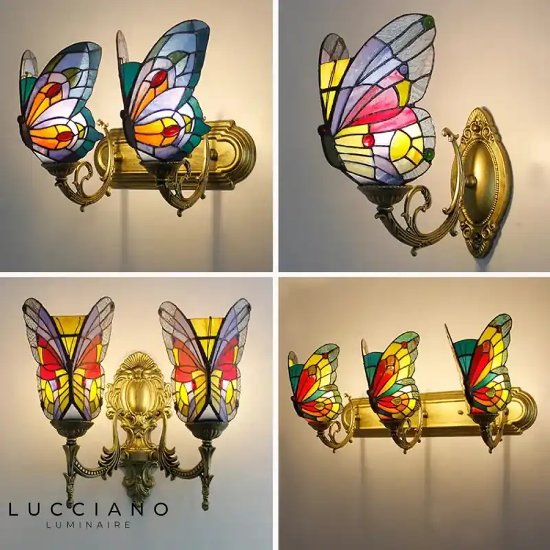 Applique murale papillon vibrante lumière méditerranéenne