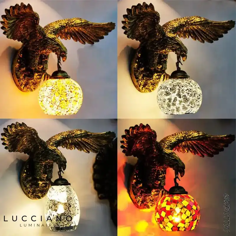 Applique murale eagle vintage lumineux artiste.