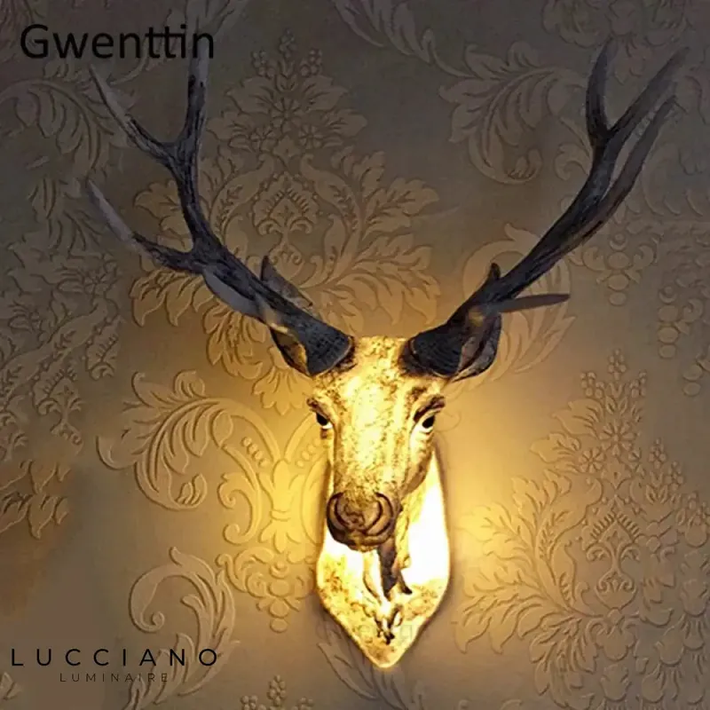 applique murale moderne rustique cerf led