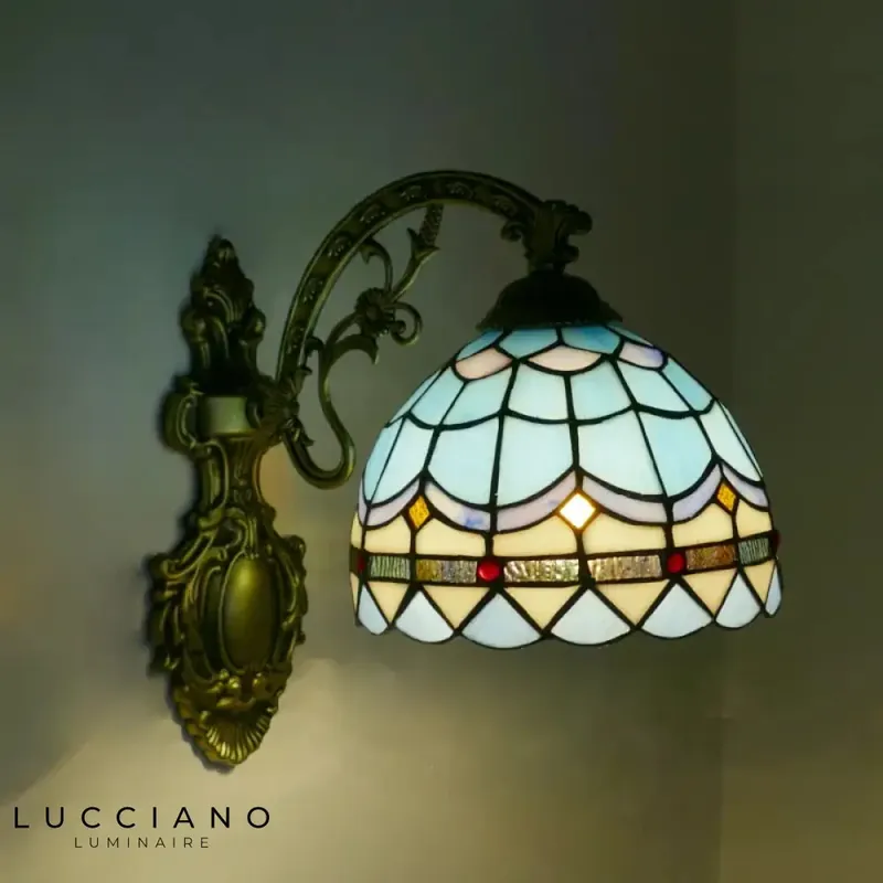 Applique murale tiffany colorée style vintage élégant