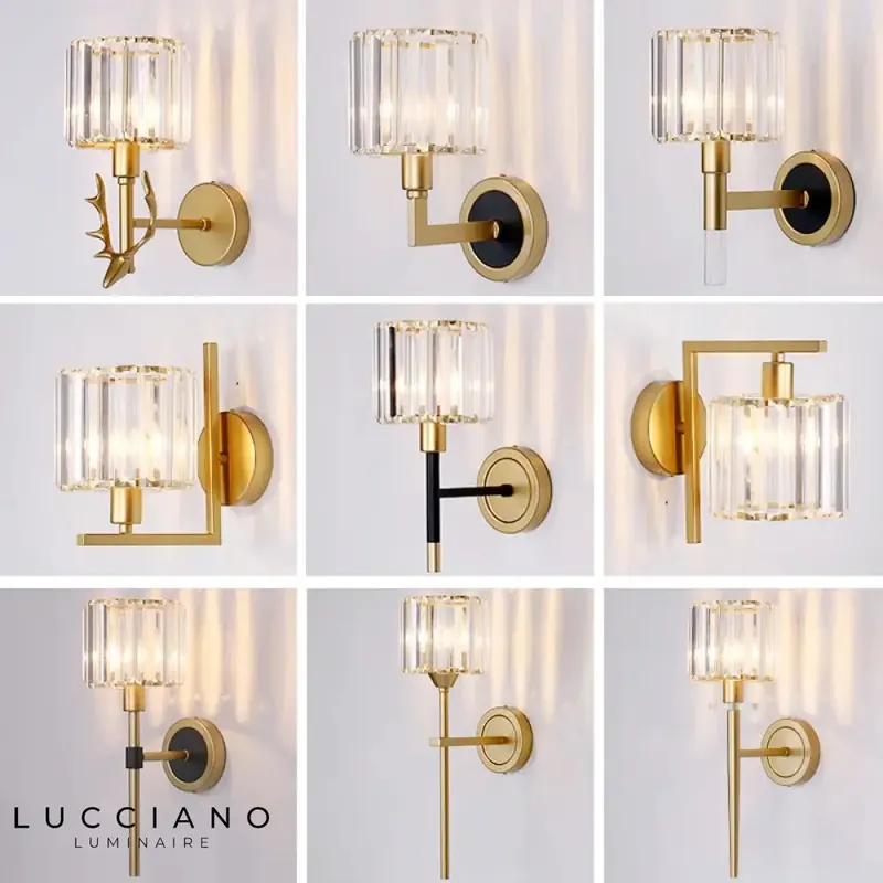 Applique murale en cristal lumineux salon chic.