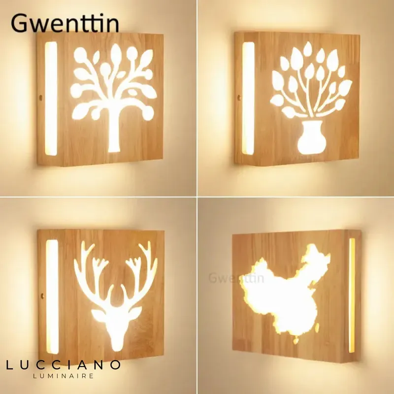 applique murale bois nordique cerf déco