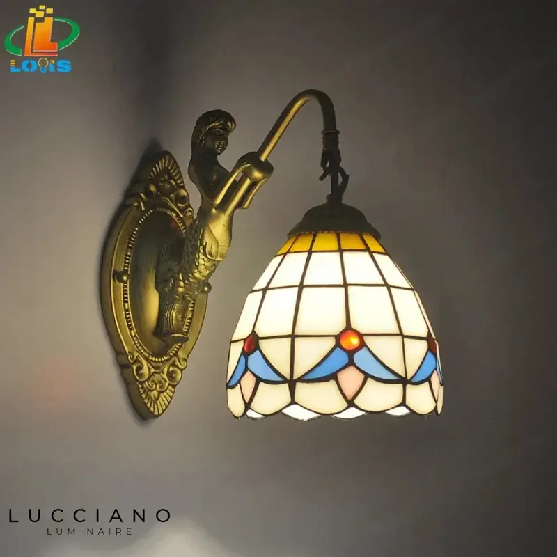 Applique murale tiffany lumière sirène élégante