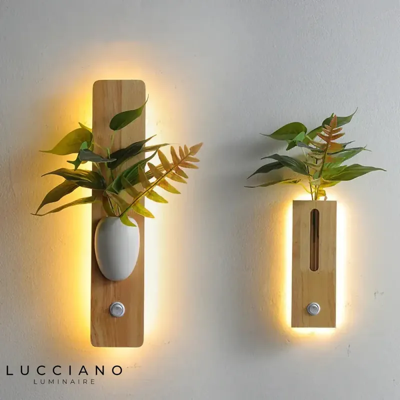 Applique murale LED bois chic design