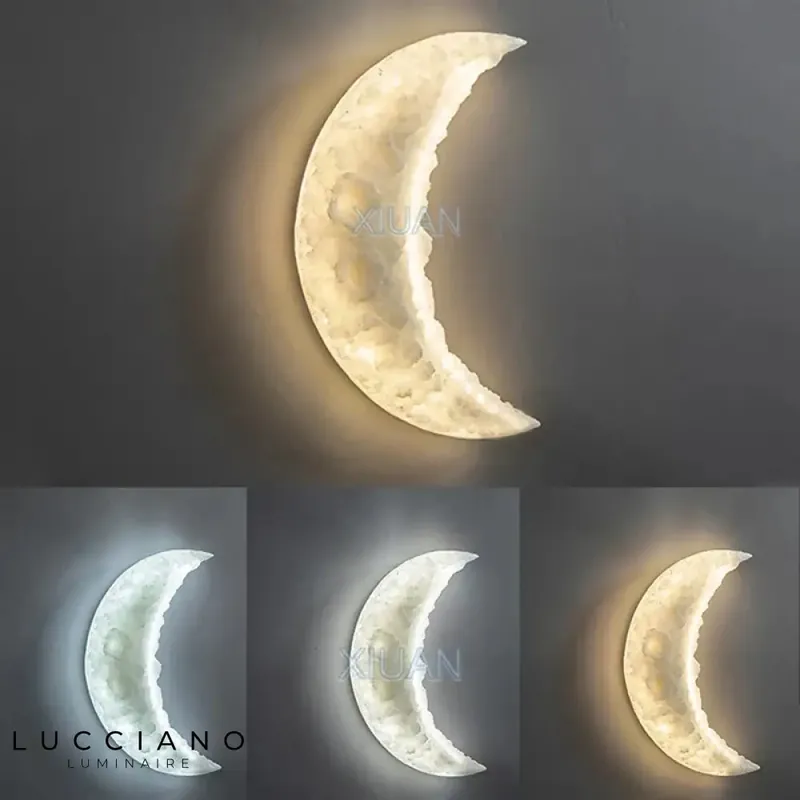 Applique murale croissant élégant lumineux design artisanal