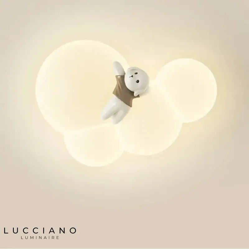 Voici le titre transformé :
Applique murale nuage ourson lumineux doux tendres