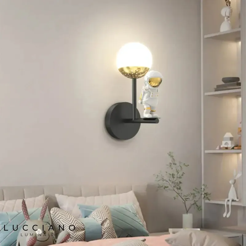 Applique murale astronaute lunaire cosmos étoilé