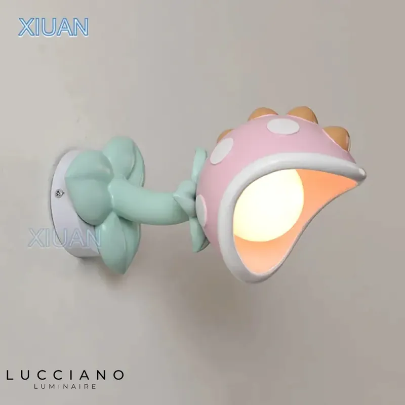 Applique murale fleur lumineuse design enfantine douce