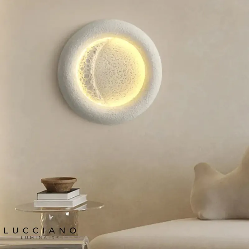 Applique murale LED ronde design lunaire moderne