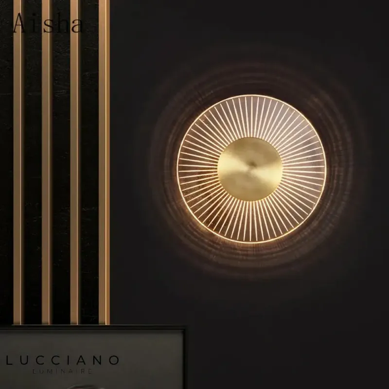 Applique murale LED ronde cuivre élégante design