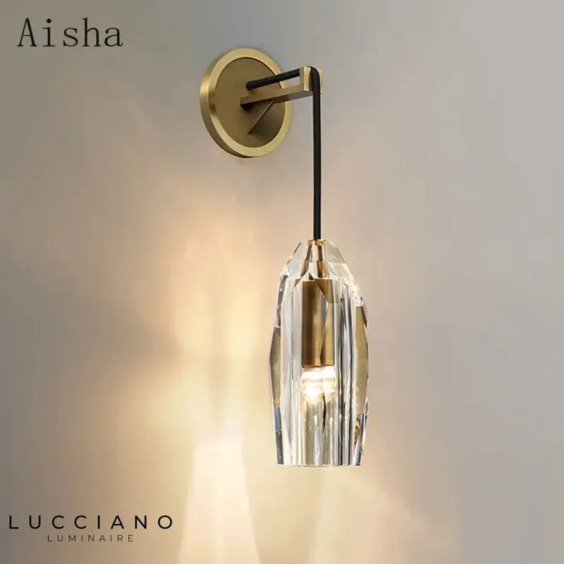 Voici le titre transformé :
Applique murale en cristal luxueuse contemporaine élégante