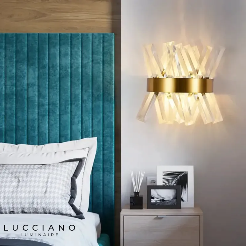 Applique murale moderne lumière élégante cristalline.