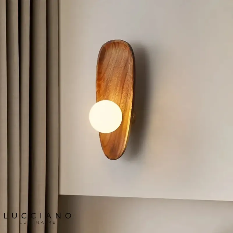 Voici le titre transformé :
Applique murale bois vintage élégante contemporaine