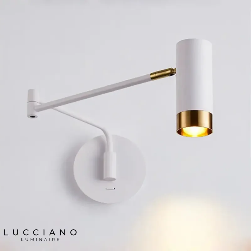 Voici le titre transformé en respectant vos contraintes :
Applique murale pliante design moderne lumière orientable