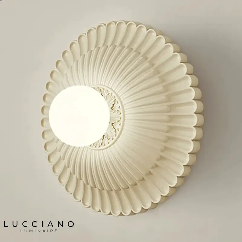 Voici le titre transformé :
Applique murale ronde rétro design élégante verre