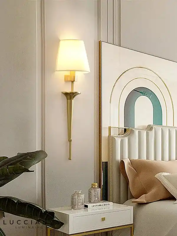 Applique murale classique élégante luminaire cuivre design
