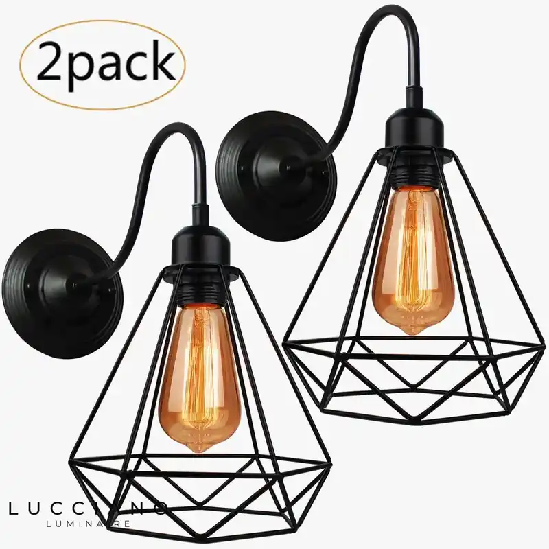 Applique murale LED cage industrielle élégante.